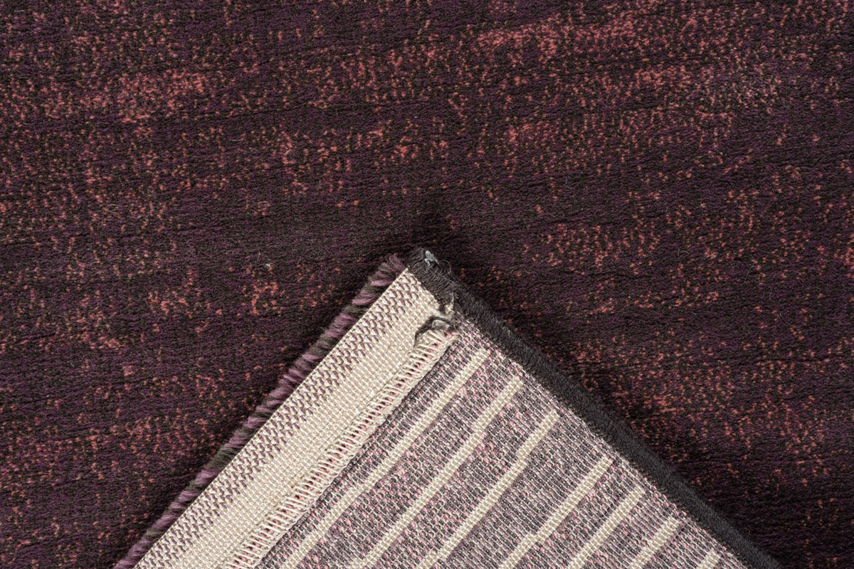 Tapis ras aubergine Tapison Home Torino, détail
