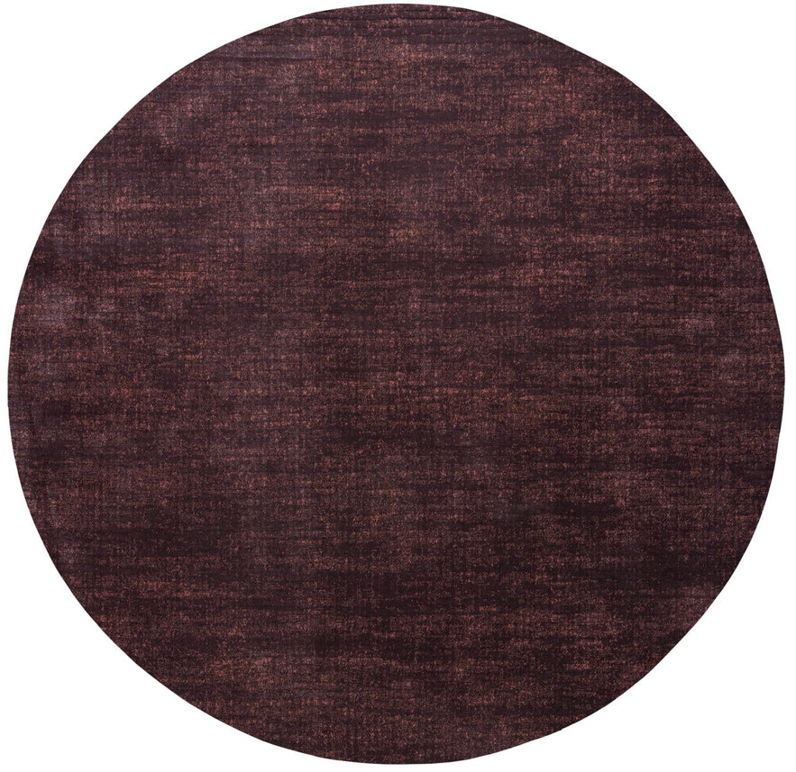 Tapis ras aubergine Tapison Home Torino, format rond