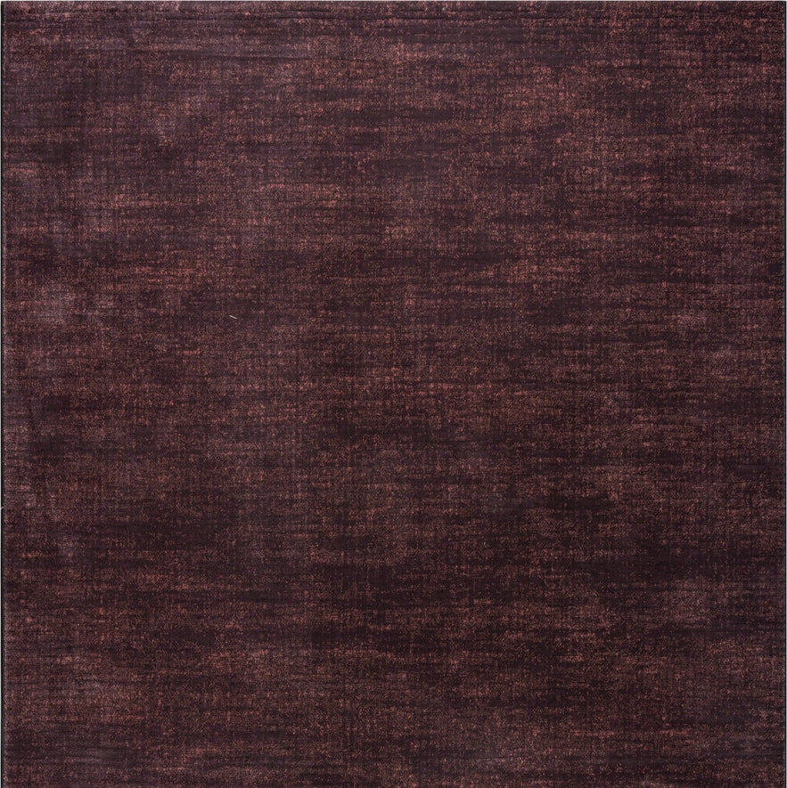 Tapis ras aubergine Tapison Home Torino, format carré