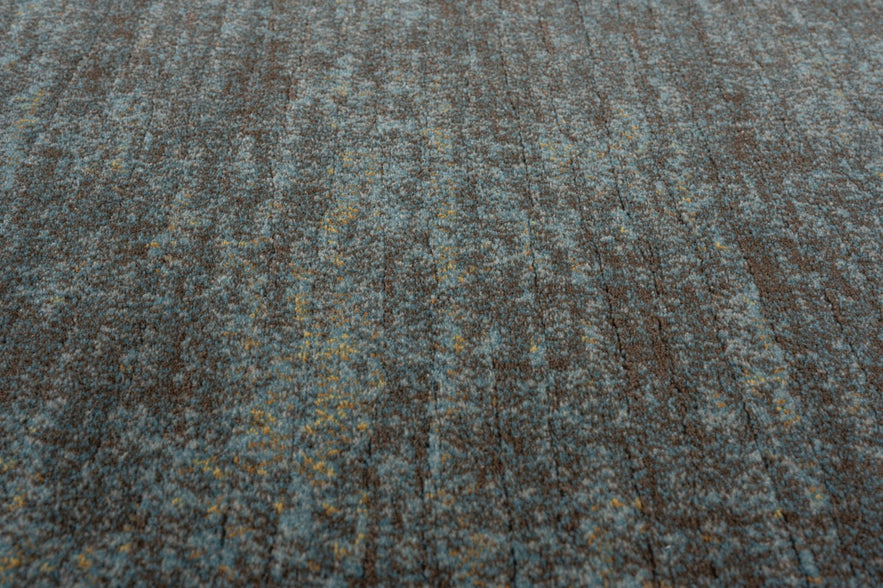 Tapis bleu canard et brun Tapison Home Torino, détail