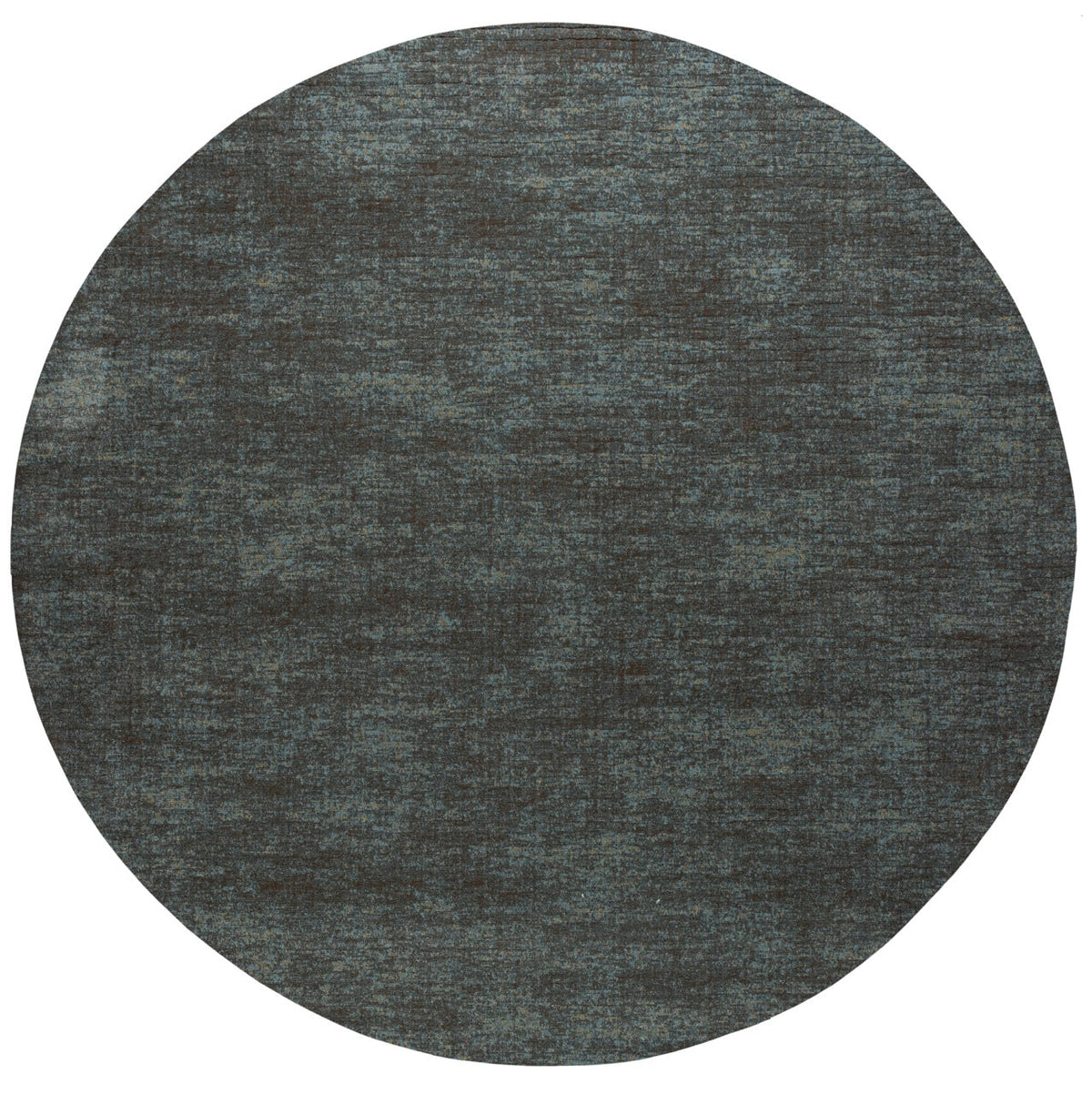 Tapis bleu canard et brun Tapison Home Torino, format rond
