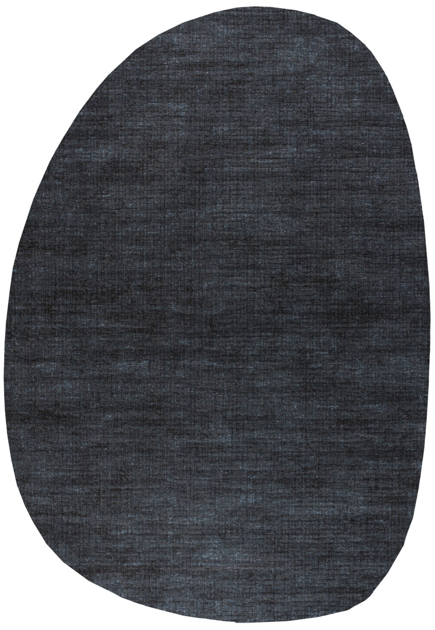 Tapis bleu anthracite Tapison Home Torino, en forme de galet