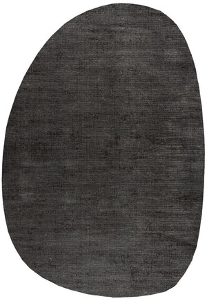 Tapis ras anthracite Tapison Home Torino, en forme de galet