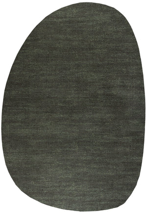 Tapis vert mousse Tapison Home Torino, en forme de galet