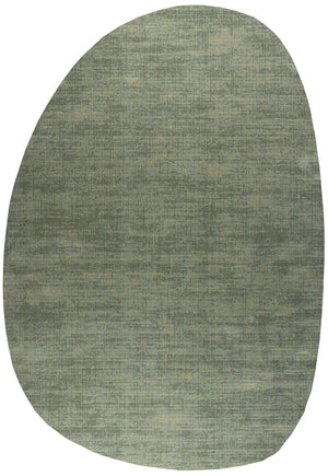Tapis vert sauge Tapison Home Torino, en forme de galet