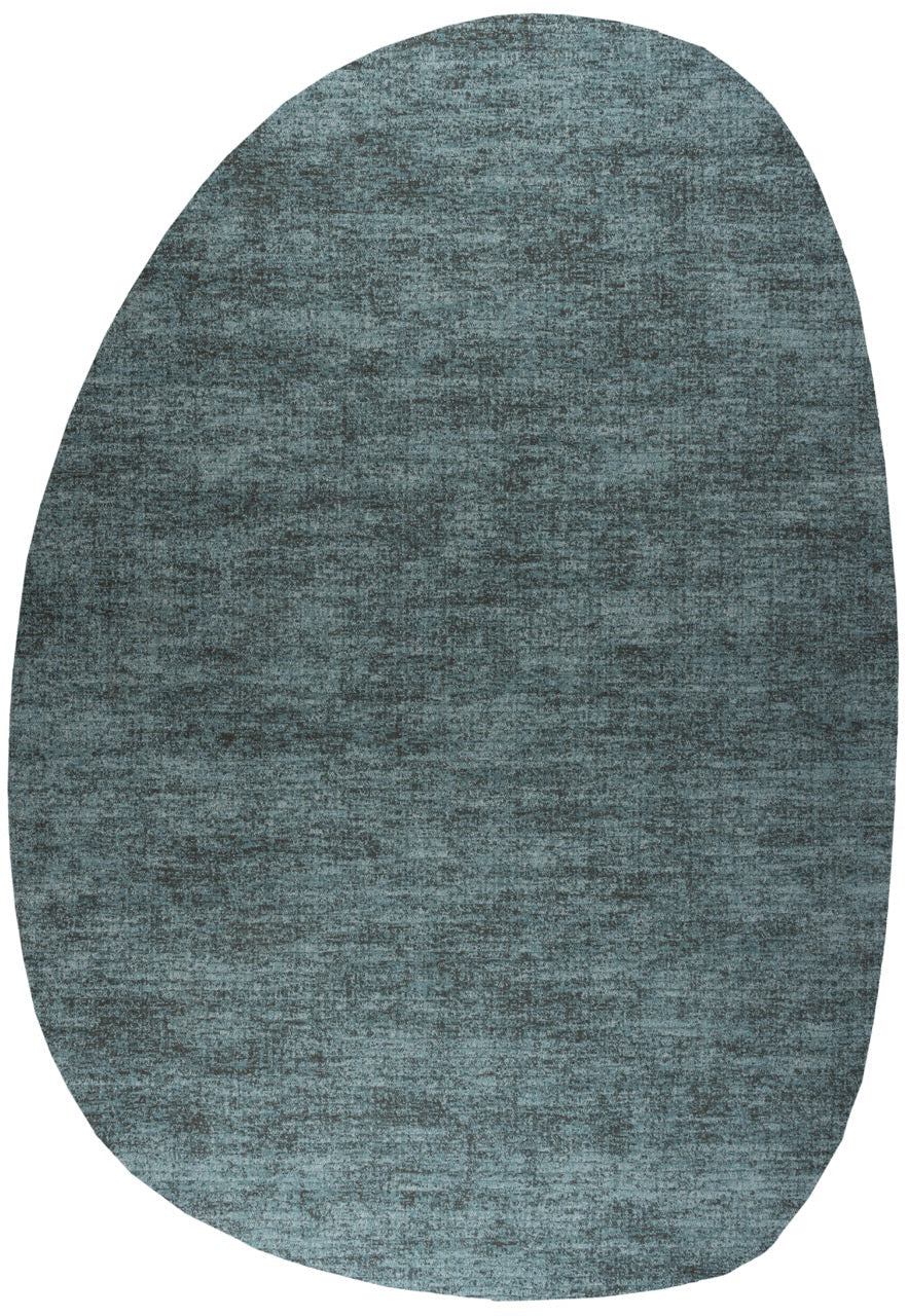 Tapis bleu pétrole Tapison Home Torino, en forme de galet