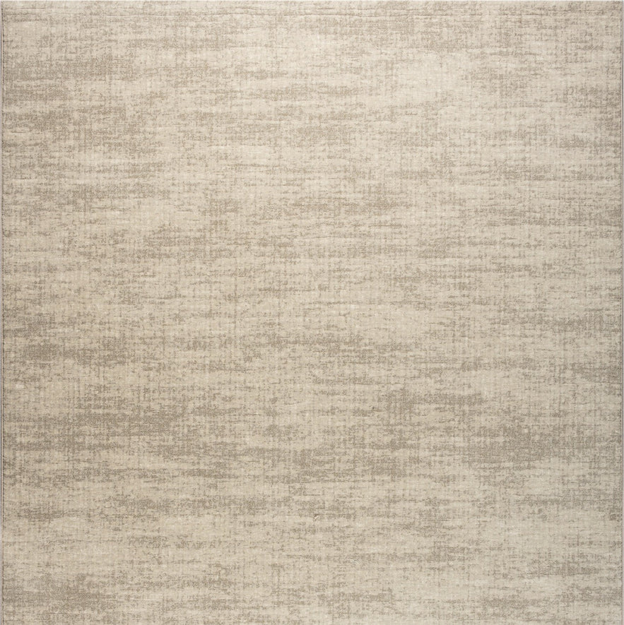Tapis ras beige sable Tapison Home Torino, format carré
