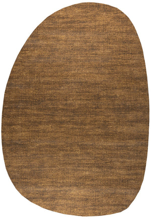 Tapis ras cognac Tapison Home Torino, en forme de galet