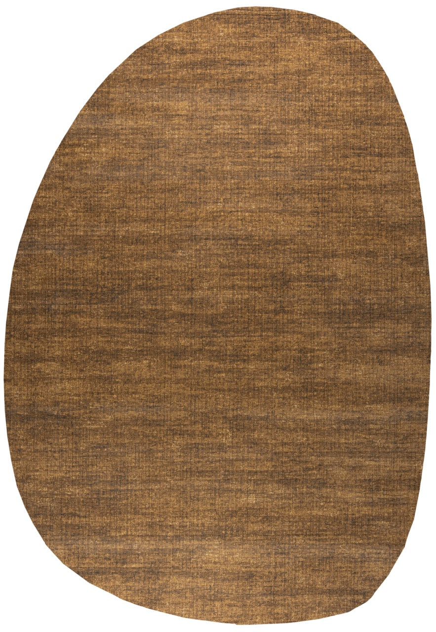 Tapis ras cognac Tapison Home Torino, en forme de galet