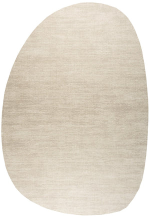 Tapis ras crème Tapison Home Torino, en forme de galet