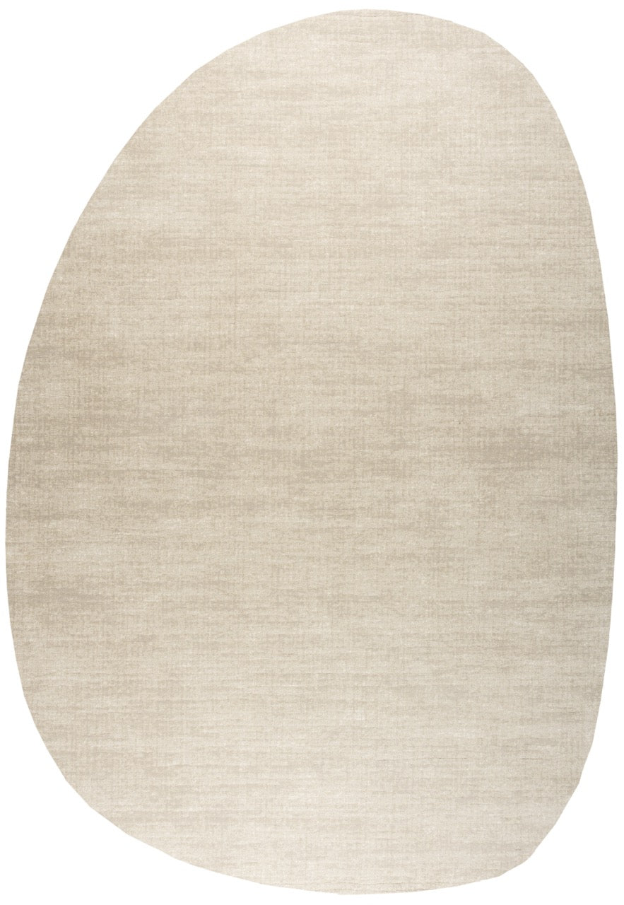 Tapis ras crème Tapison Home Torino, en forme de galet
