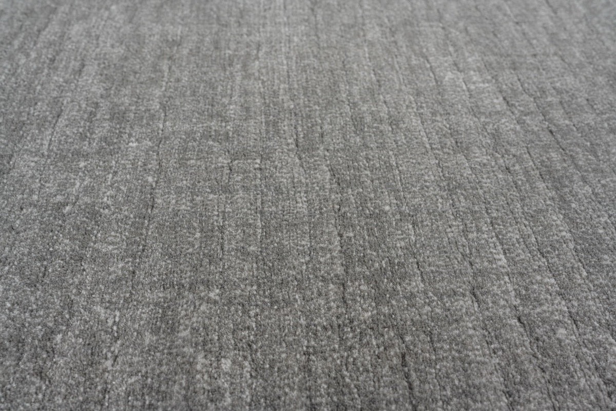 Tapis ras gris flanelle Tapison Home Torino, détail