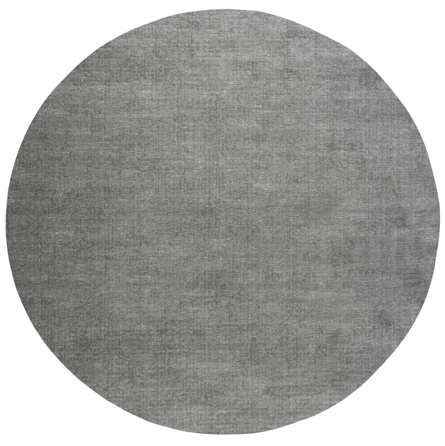 Tapis ras gris flanelle Tapison Home Torino, format rond