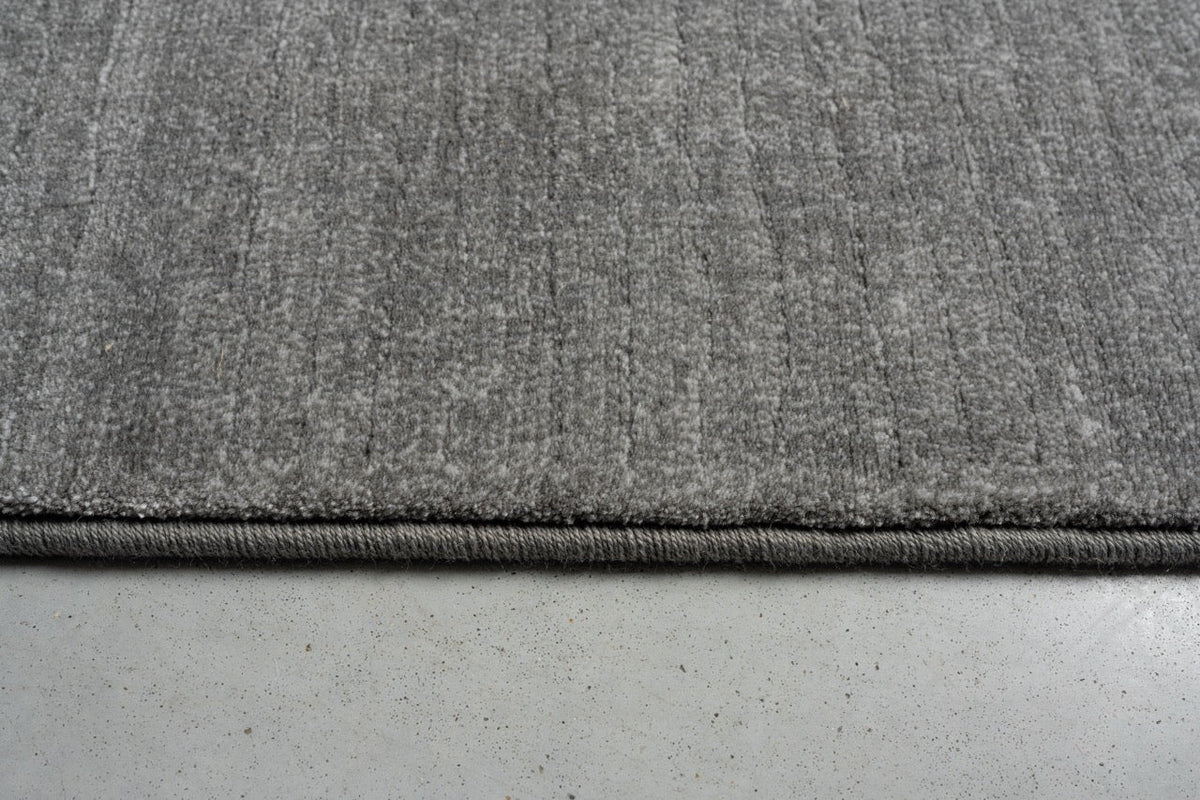 Tapis ras gris flanelle Tapison Home Torino, détail