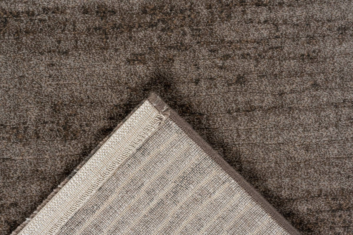 Tapis ras taupe Tapison Home Torino, détail