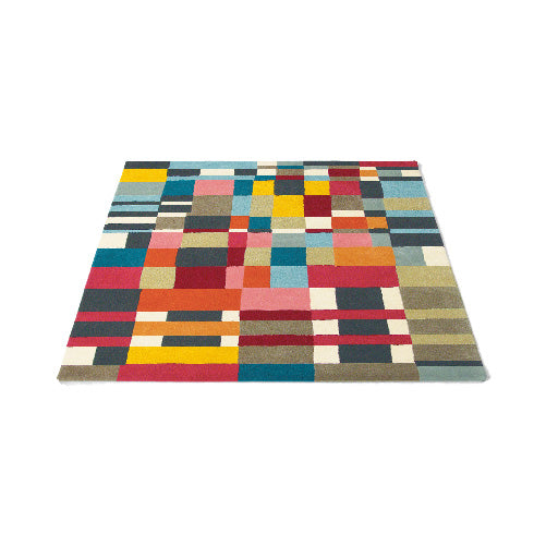  Brink & Campman Estella Domino rug top view - vibrant multicolor geometric pattern