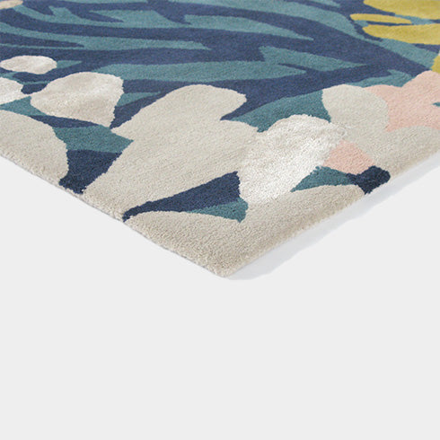  Close-up texture of Brink & Campman Estella Submarine wool rug showing 1.7cm hand-tufted pile
