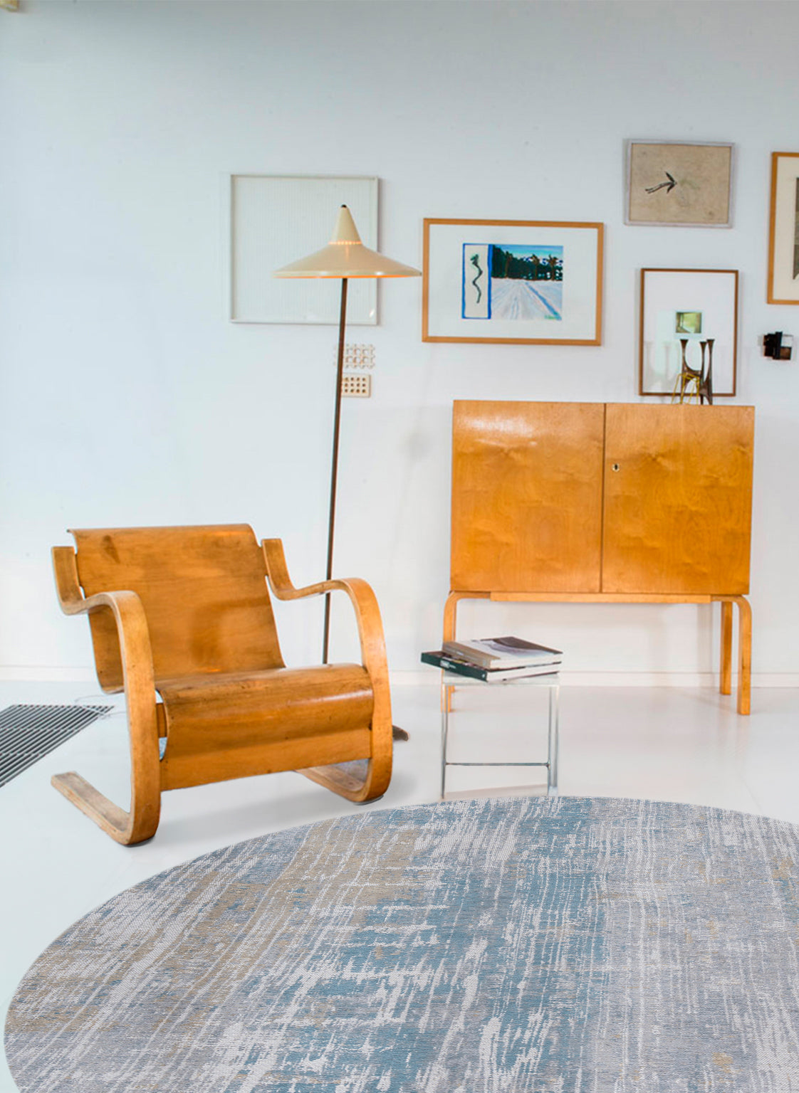 Louis de Poortere Atlantic Streaks Round Long Island Blue 8718