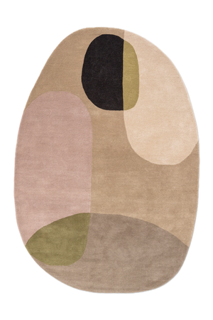 Tapis Brink & Campman Decor Miller Autumn beige sable, rose poudré et vert olive, vue de dessus