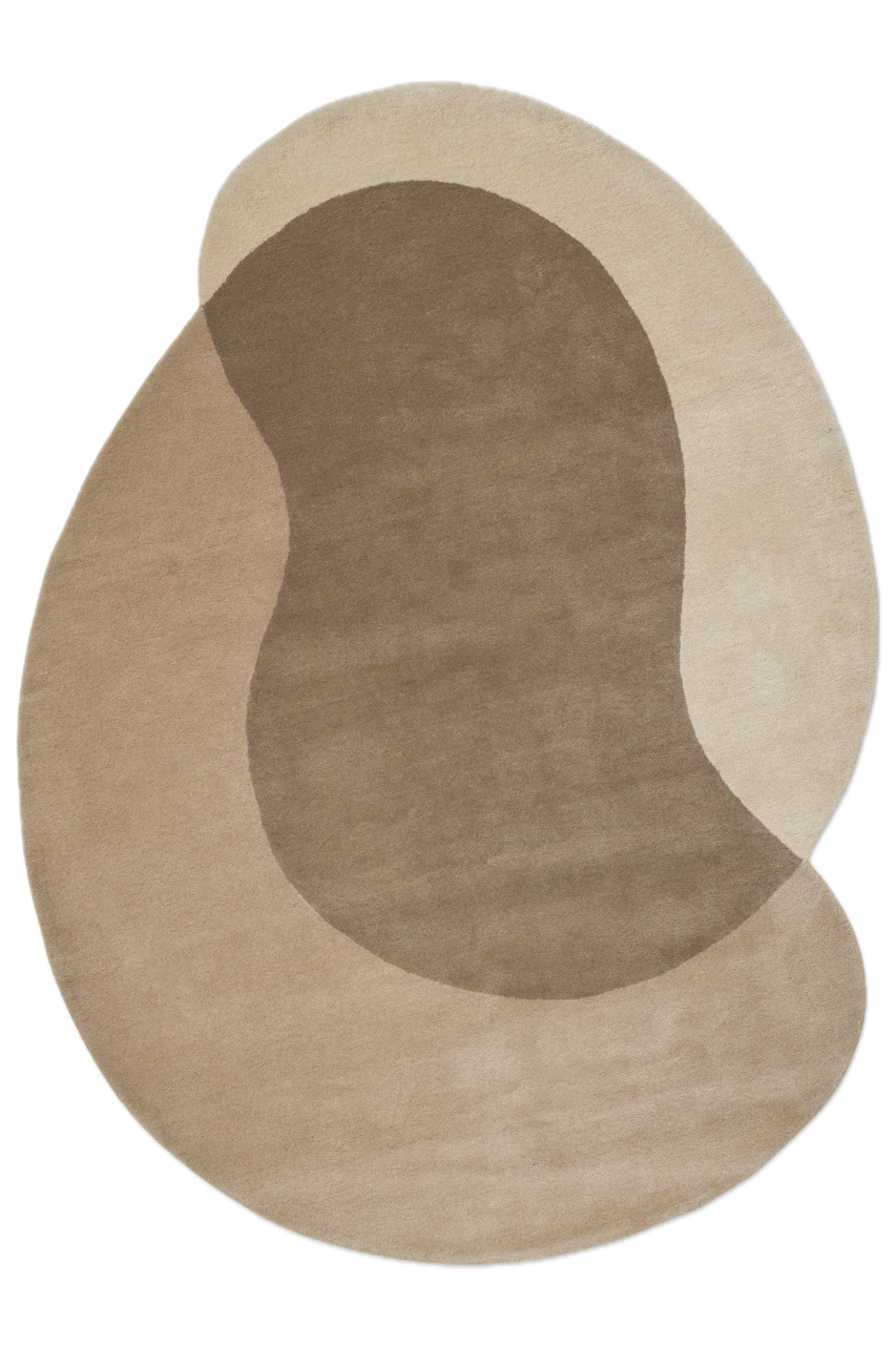 Tapis Brink & Campman Element Lane Neutral beige sable, taupe et crème, vue de dessus