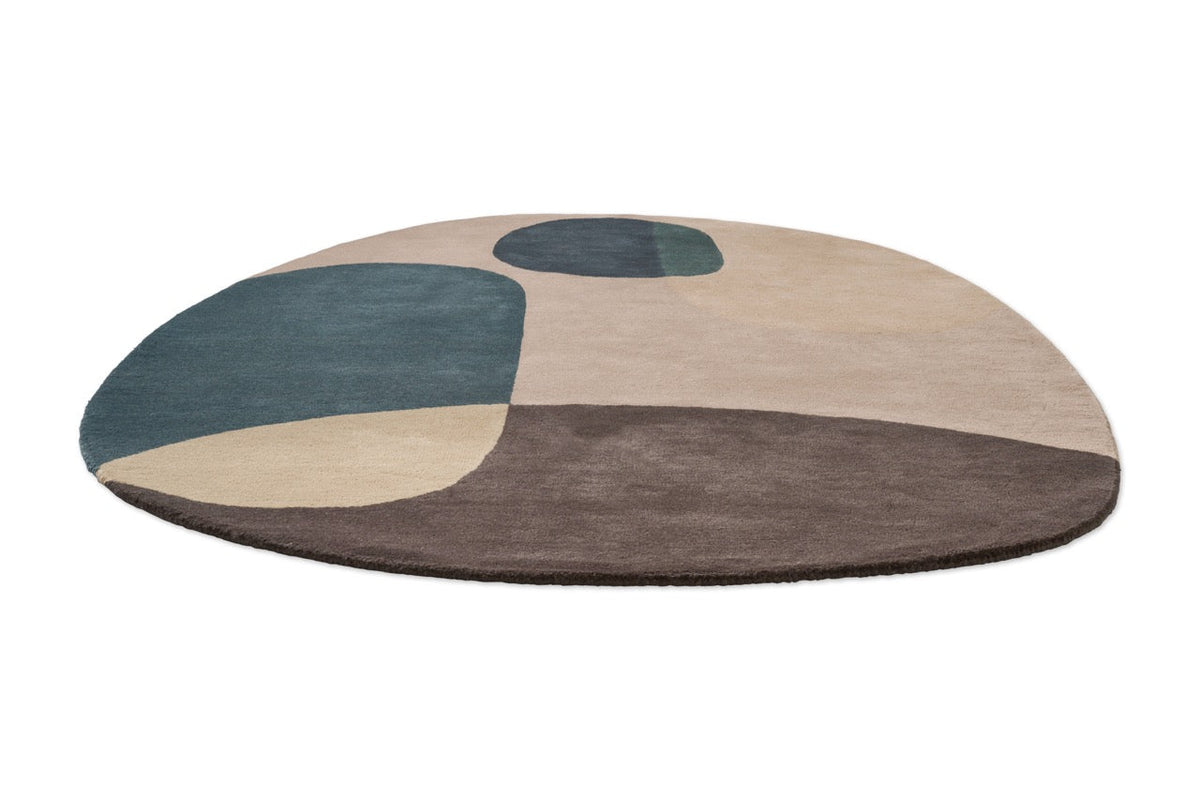 Tapis Brink & Campman Decor Miller Winter bleu pétrole, beige rosé et brun anthracite, vue en perspective