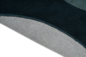 Tapis Brink & Campman Element Lane Blue, détail du bord replié et du dos