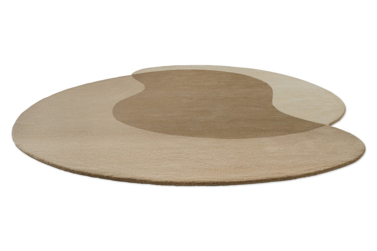 Tapis Brink & Campman Element Lane Neutral beige sable, taupe et crème, vue en perspective