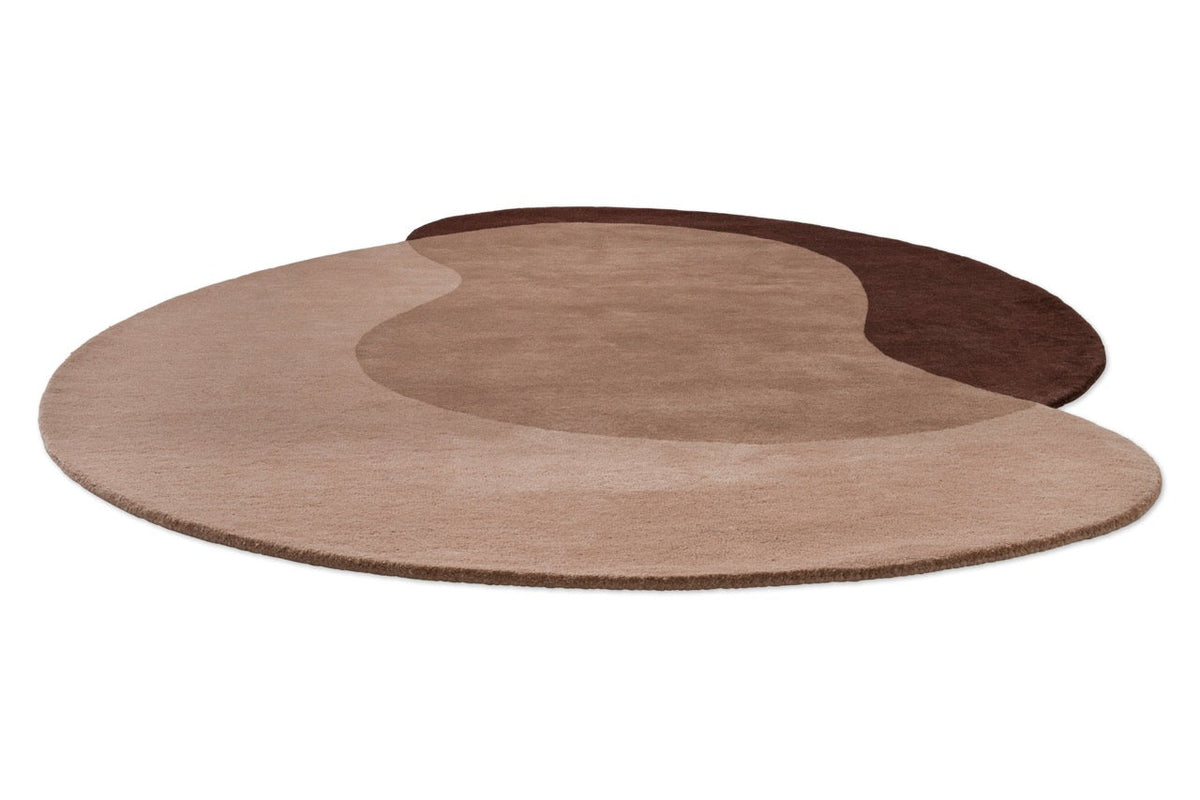 Tapis Brink & Campman Element Lane Red vieux rose, brun mauve et aubergine, vue en perspective