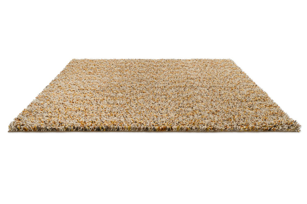 Tapis Brink & Campman Loom Calendula jaune souci, ocre et crème, vue en perspective