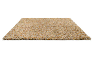 Tapis Brink & Campman Loom Calendula jaune souci, ocre et crème, vue en perspective