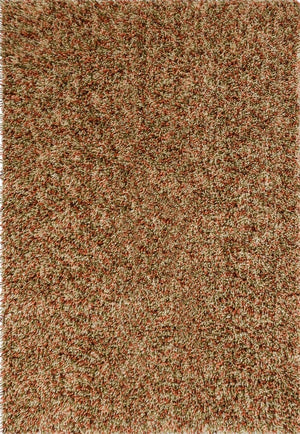 Tapis Brink & Campman Loom Pumpkin orange potiron, corail et vert olive, vue de dessus