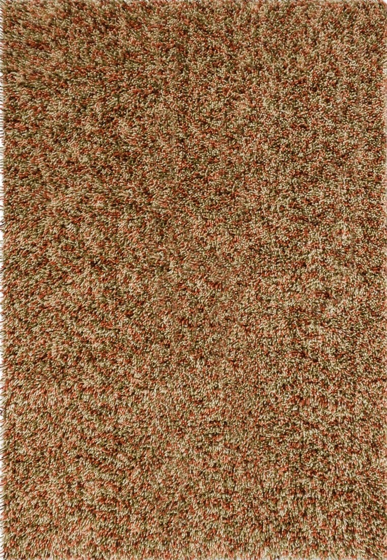 Tapis Brink & Campman Loom Pumpkin orange potiron, corail et vert olive, vue de dessus