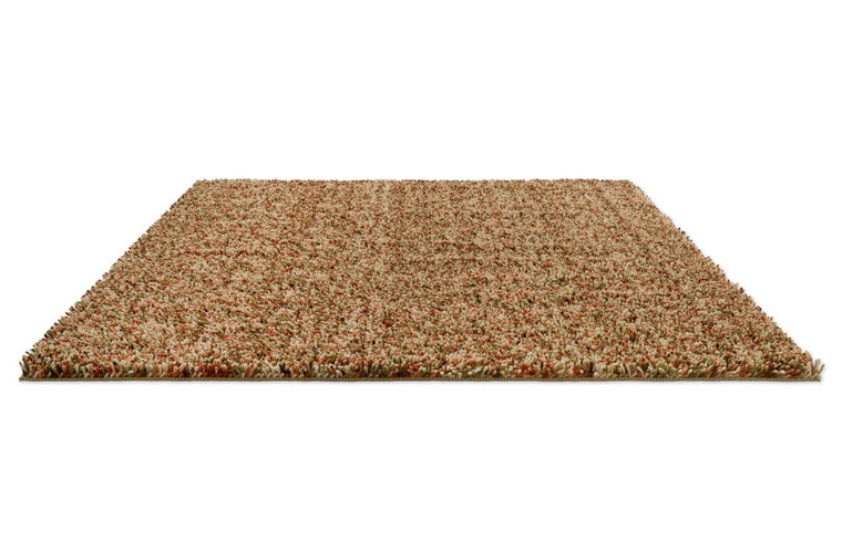 Tapis Brink & Campman Loom Pumpkin orange potiron, corail et vert olive, vue en perspective