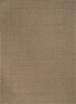 Tapis Brink & Campman Senso Blocks Fur Brown brun camel aux trois blocs en relief, vue de dessus