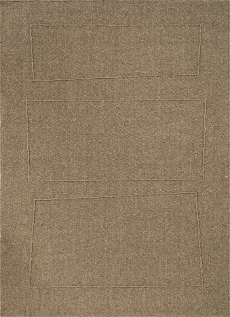 Tapis Brink & Campman Senso Blocks Fur Brown brun camel aux trois blocs en relief, vue de dessus