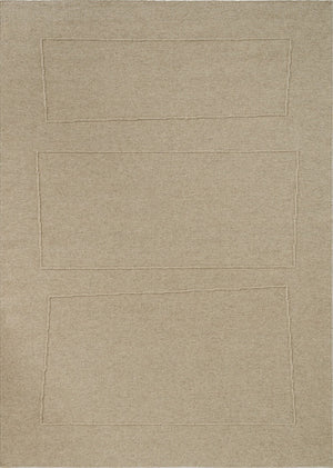 Tapis Brink & Campman Senso Blocks Natural beige sable aux trois blocs en relief, vue de dessus
