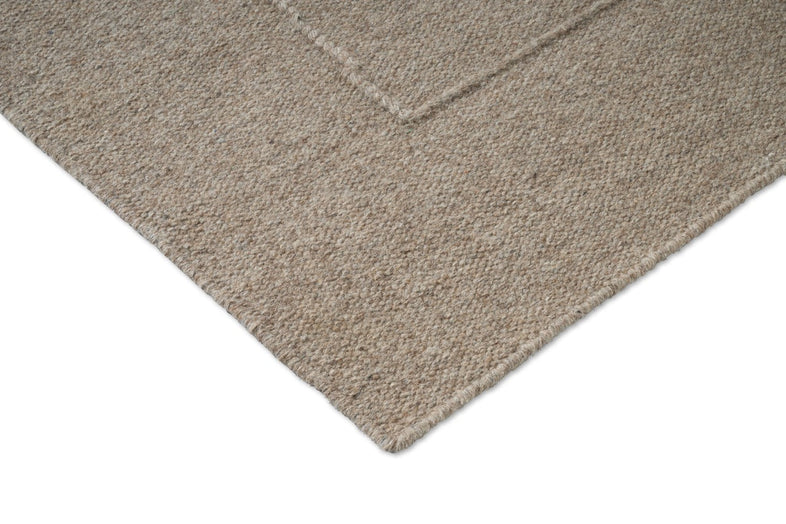 Tapis Brink & Campman Senso Blocks Soft Taupe, détail de l'angle et du tissage
