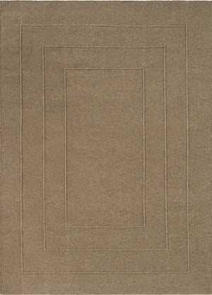 Tapis Brink & Campman Senso Border Fur Brown brun camel aux trois cadres en relief, vue de dessus