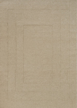 Tapis Brink & Campman Senso Border Natural beige sable aux trois cadres en relief, vue de dessus