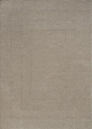 Tapis Brink & Campman Senso Border Soft Taupe taupe gris aux trois cadres en relief, vue de dessus