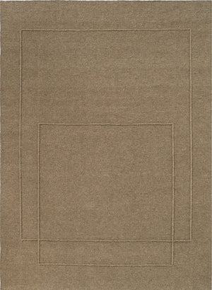 Tapis Brink & Campman Senso Level Fur Brown brun camel aux deux rectangles en relief, vue de dessus