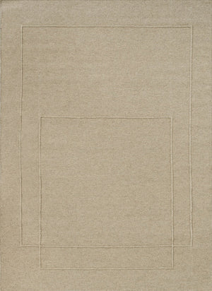 Tapis Brink & Campman Senso Level Natural beige sable aux deux rectangles en relief, vue de dessus