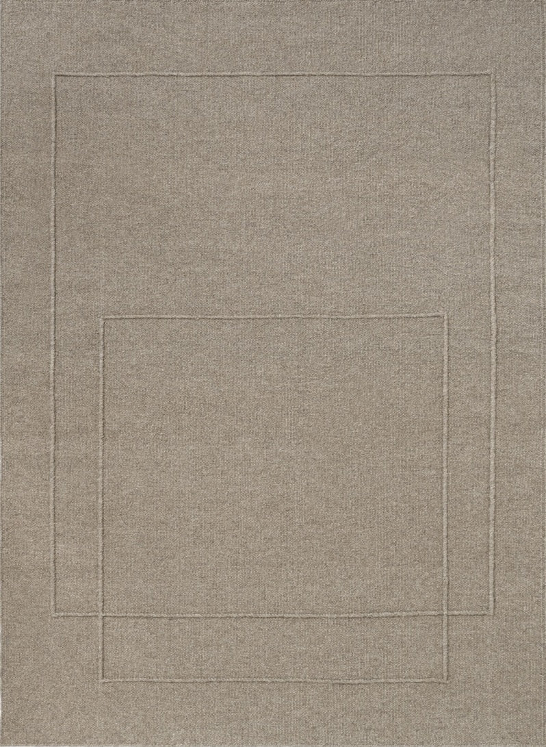 Tapis Brink & Campman Senso Level Soft Taupe taupe gris aux deux rectangles en relief, vue de dessus
