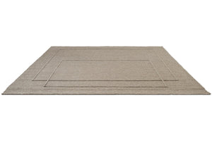 Tapis Brink & Campman Senso Level Soft Taupe taupe gris aux deux rectangles en relief, vue en perspective
