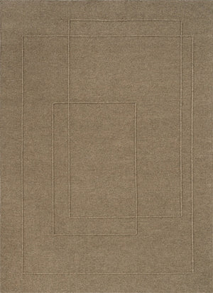 Tapis Brink & Campman Senso Planes Fur Brown brun camel aux rectangles superposés en relief, vue de dessus