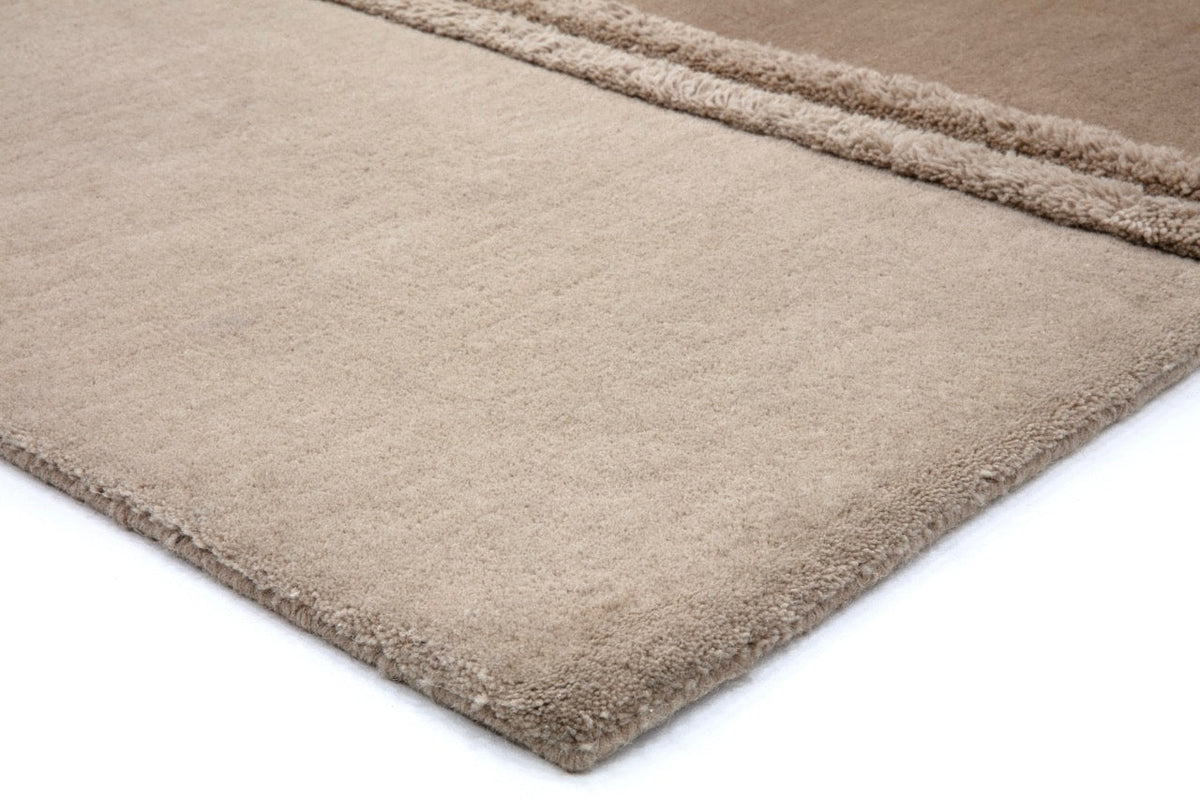 Tapis Acsento Delos Beige, détail de l'angle et du poil