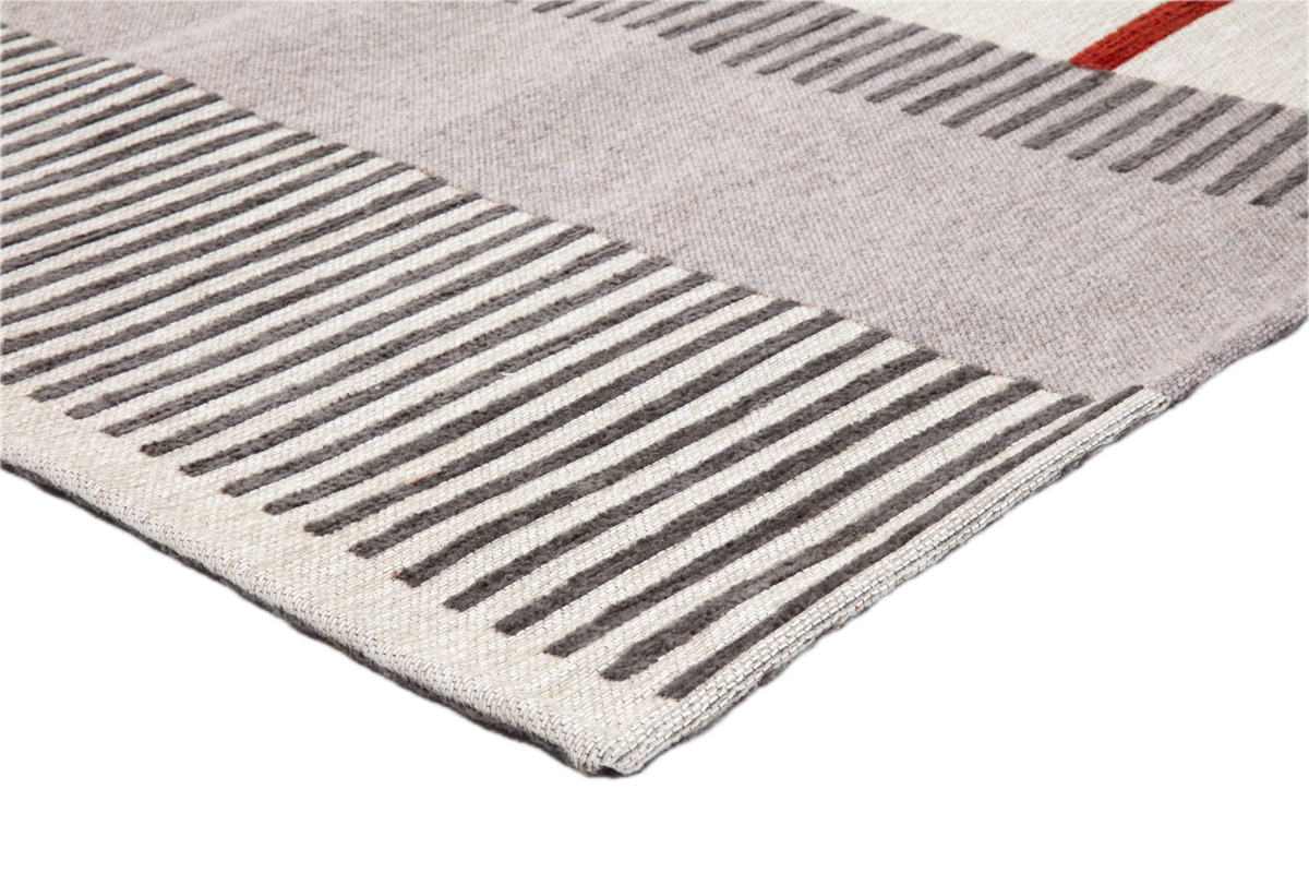 Tapis Acsento Oslo Grey Terra, détail de l'angle et du poil