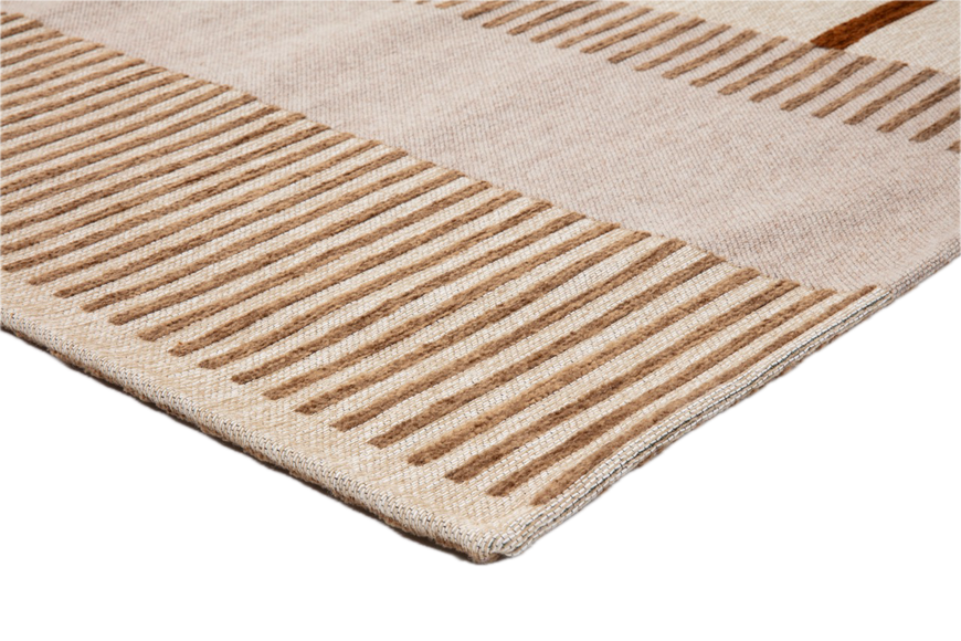 Tapis Acsento Oslo Noisette, détail de l'angle et du poil