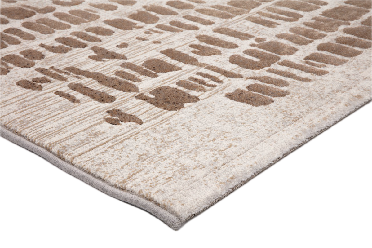 Tapis Acsento Papyrus Beige, détail de l'angle et du poil