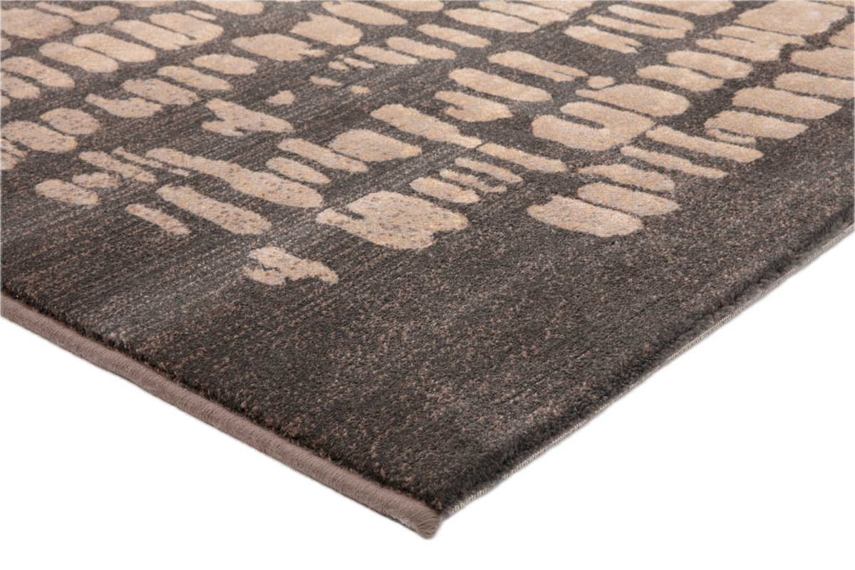 Tapis Acsento Papyrus Brown, détail de l'angle et du poil